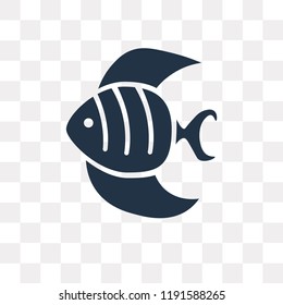 Fish vector icon isolated on transparent background, Fish transparency concept can be used web and mobile