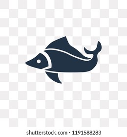 Fish vector icon isolated on transparent background, Fish transparency concept can be used web and mobile