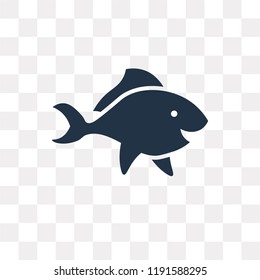 Fish vector icon isolated on transparent background, Fish transparency concept can be used web and mobile
