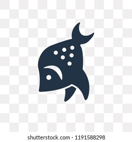 Fish vector icon isolated on transparent background, Fish transparency concept can be used web and mobile
