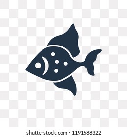 Fish vector icon isolated on transparent background, Fish transparency concept can be used web and mobile