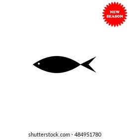 Fish vector icon isolated on white background.