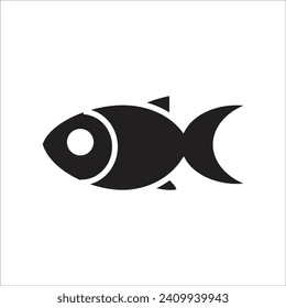 plantilla de línea de icono del vector de pescado