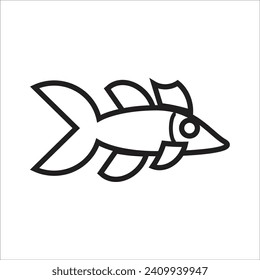 fish vector icon line template