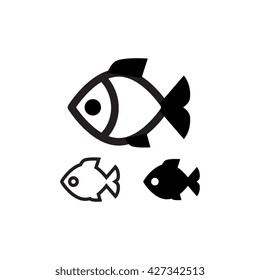 Fish vector icon or logo isolated
