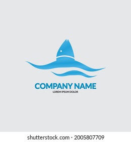 Fish vector icon. Minimalist design fish logo illustration