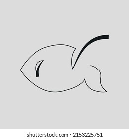 Icono de vector de peces en estilo de línea minimalista