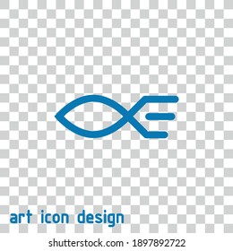 fish vector icon on an abstract background