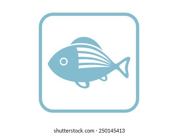 Fish vector icon on white background