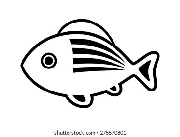Fish vector icon on white background