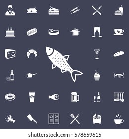 Fish vector icon. restaurant set of icons.