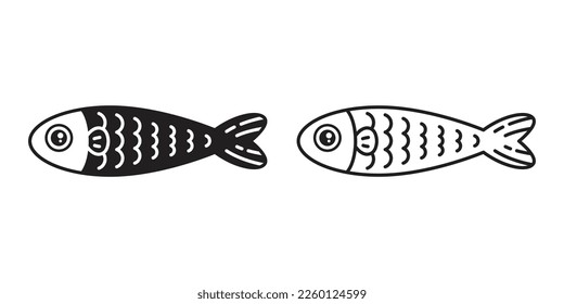 fish vector icon salmon logo tuna cartoon symbol illustration isolate design