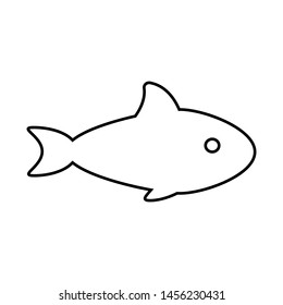 Fish vector Icon. SEa Food illustration symbol. Farm Element logo.