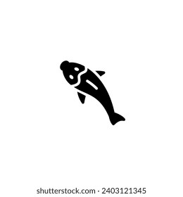 Fish vector icon. Seafood illustration symbol. Marine element logo