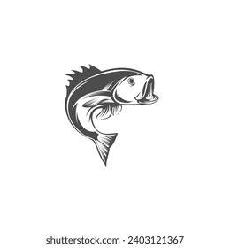 Fish vector icon. Seafood illustration symbol. Marine element logo