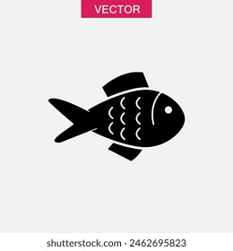 Fish vector icon. simple flat illustration for web and app on white background..eps