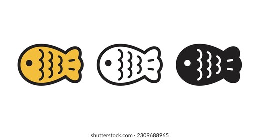 fish vector icon Taiyaki bakery japan food snack salmon tuna cartoon symbol illustration doodle design clip art