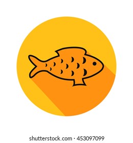 Fish vector. Icon for web and mobile application. Flat design style.