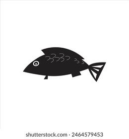 fish vector, icon white background eps
