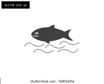 Fish vector icon.Geometric color in color in the shapes below to make a pattern.Lines, points, circles and planes. Futuristic design..All elements are separated Abstract linear polygonal background.