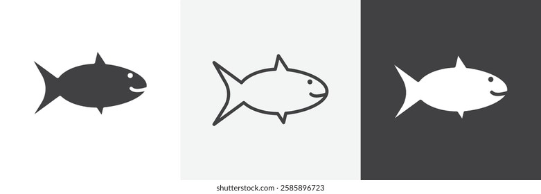Fish vector icons collection graphic designs for ui designs