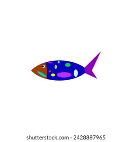fish vector illustration design with colorful circle pattern