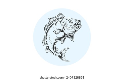  decomiso de ilustración vectorial de peces aislado en blanco