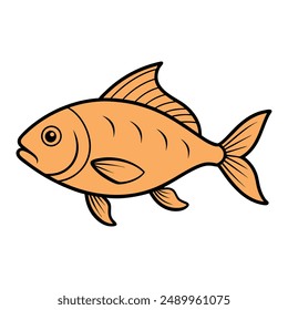 Fisch-Vektorillustration, flaches Symbol