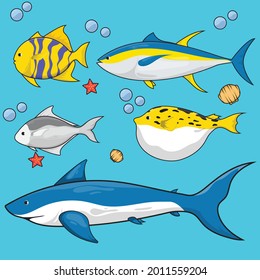 Fish vector illustration is good for banners, stickers, app icons, etc.