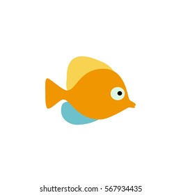 Fish vector illustration icon. Aquarium fishes flat style isolated on white background.