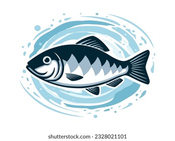 Fish vector illustration. Fish icon for packaging design and seafood market