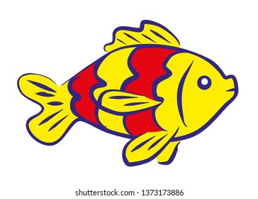 Fish, vector illustration. Isolated on white background.