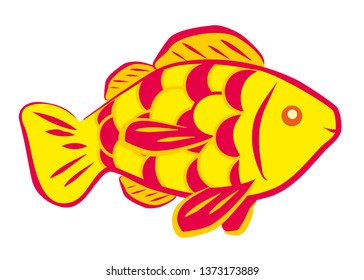 Fish, vector illustration. Isolated on white background.