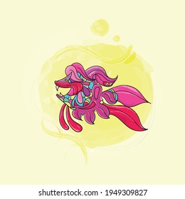 Vector de peces Ilustración sobre fondo amarillo claro. concepto de diseño único para animales. Pasos 10