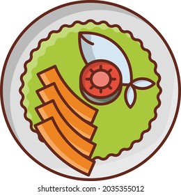 ilustración de fish Vector en un fondo transparente. Símbolos de calidad premium. Icono de color plano de línea vectorial para el concepto y el diseño gráfico.