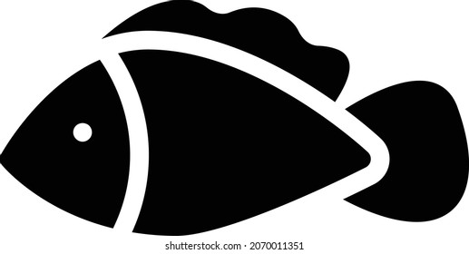Fisch-Vektorgrafik auf transparentem Hintergrund. Symbole in Premium-Qualität. Glyphen Vektorsymbol für Konzept und Grafikdesign.