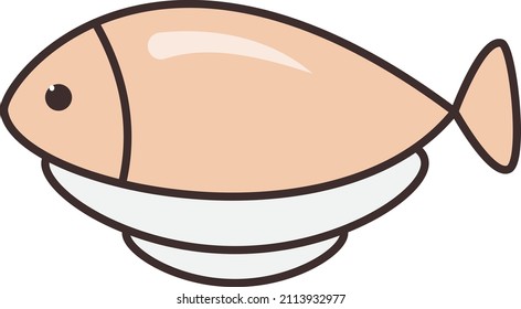 ilustración de vectores de peces en un fondo transparente.Símbolos de calidad premium.Icono plano de línea de vectores para el concepto y el diseño gráfico.
