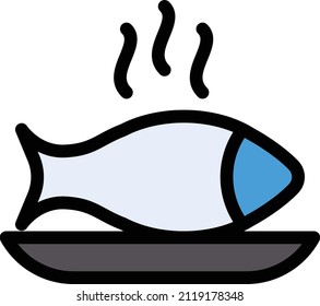 fish Vector illustration on a transparent background. Premium quality symbols. Stroke vector icon for concept and graphic design.