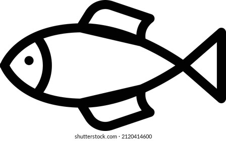 fish Vector illustration on a transparent background. Premium quality symbols. Stroke  vector icon for concept and graphic design.