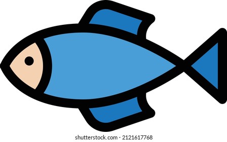 fish Vector illustration on a transparent background. Premium quality symbols. Stroke  vector icon for concept and graphic design.