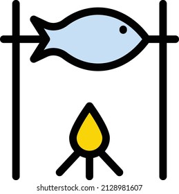 fish Vector illustration on a transparent background. Premium quality symbols. Stroke vector icon for concept and graphic design.