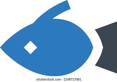 ilustración de fish Vector en un fondo transparente. Símbolos de calidad superior. Iconos vectoriales de glifos para diseño de conceptos y gráficos.