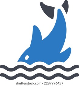 ilustración de fish Vector en un fondo transparente. Símbolos de calidad superior. Iconos vectoriales de glifos para diseño de conceptos y gráficos.