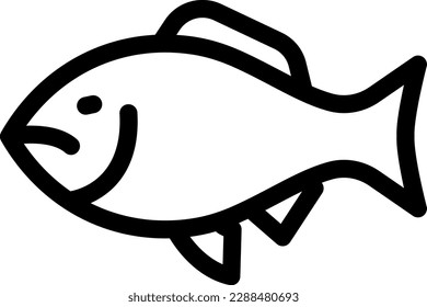 fish Vector illustration on a transparent background. Premium quality symmbols. Thin line vector icons for concept and graphic design. 
