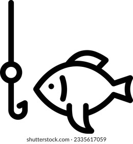 ilustración de vectores de peces en un fondo transparente.Símbolos de calidad premium.Icono vectorial de trazo para el concepto y el diseño gráfico. 
