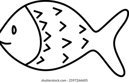 fish vector illustration with outline style