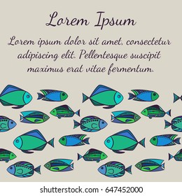 Fish vector illustration. Seamless pattern.