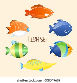 fish. vector Illustration set