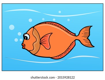 fish vector illustration,isolated on white background,top view