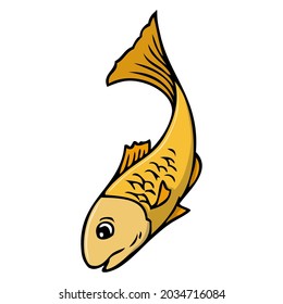 fish vector illustration,isolated on white background,top view